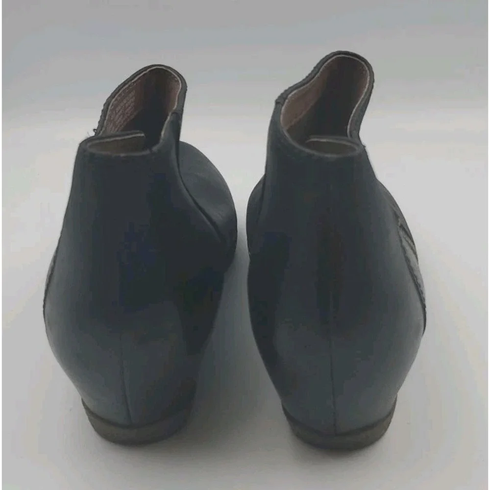 Dansko Leyla Black Leather Bootie Shoes Size 40 US 9.5 Wedge Comfort Boots